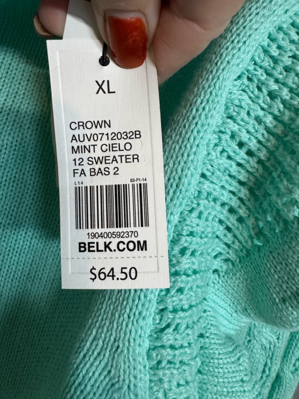 NWT Mint Cable Knit Ruffle-Shoulder Spring Sweater   XLARGE     #10 - Picture 11 of 11